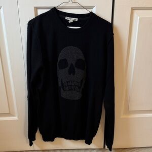 Autumn Cashmere Black Skull Crewneck Sweater